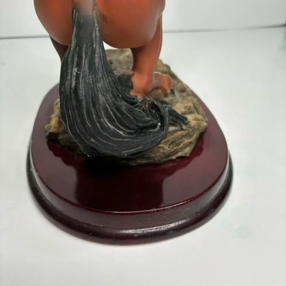 Ruby's Collection Brown Stallion Horse Figure On Wooden Base